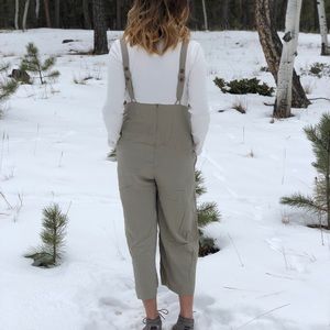 Cotton olive jumpsuit